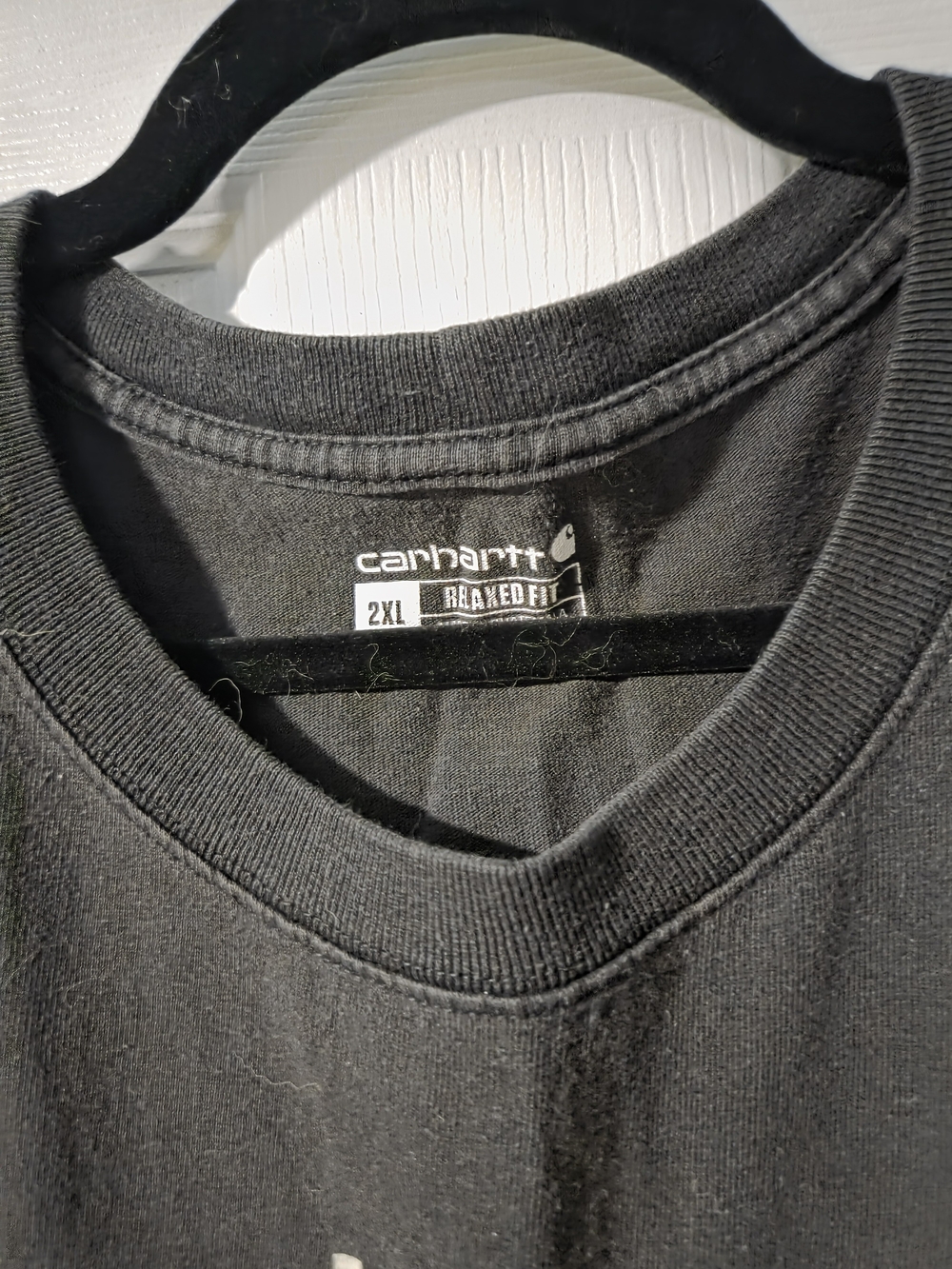 Carhartt Black Long Sleeve Tee with Cream Outdoors Graphic - Picture 3 of 5